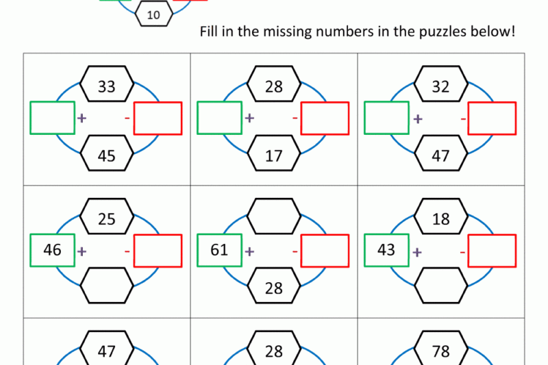 Subtraction 4th Grade Puzzle Worksheets