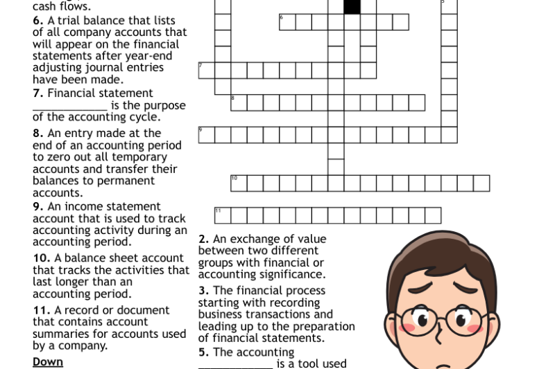 Printable Accounting Crossword Puzzle