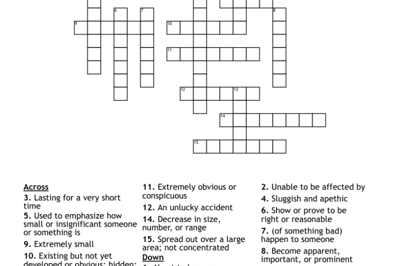 Act Vocabulary Crossword Puzzle 1
