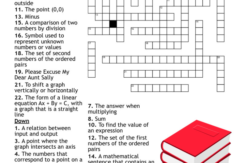 Algebra 1 Crossword Puzzles Printable