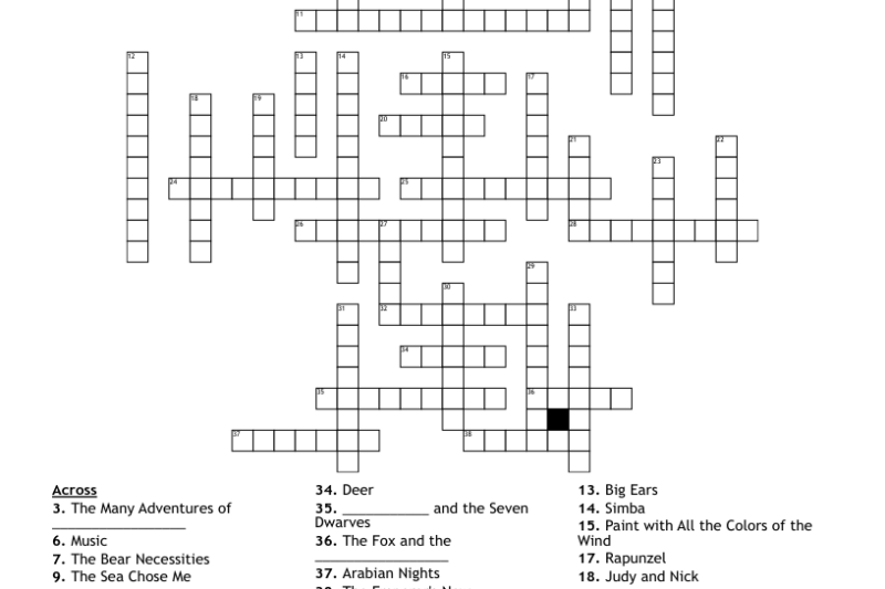 Crossword Puzzles Movies