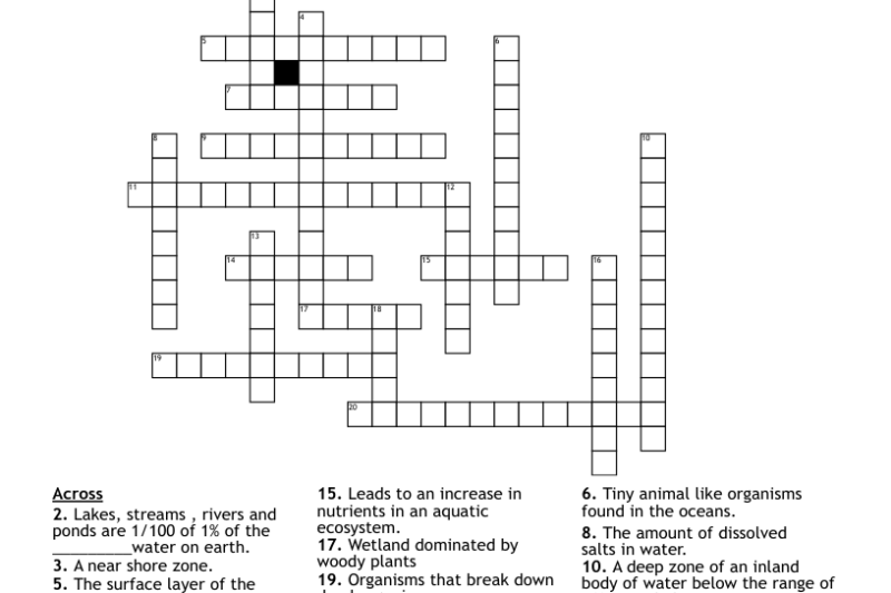 Aquatic Biomes Domino Puzzle Worksheet