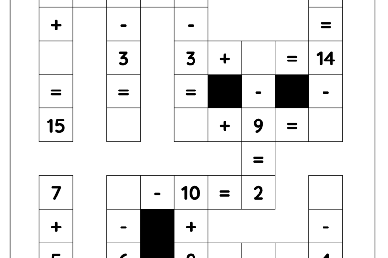 Math Grid Puzzles Worksheets