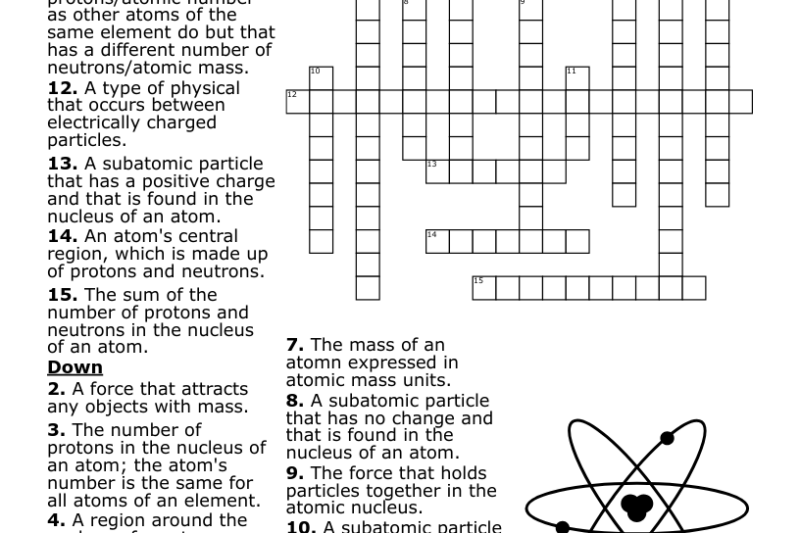 Atomic Structure Crossword Puzzle Answer Key