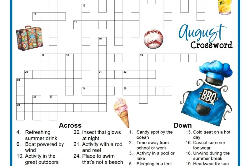August Crossword Puzzles