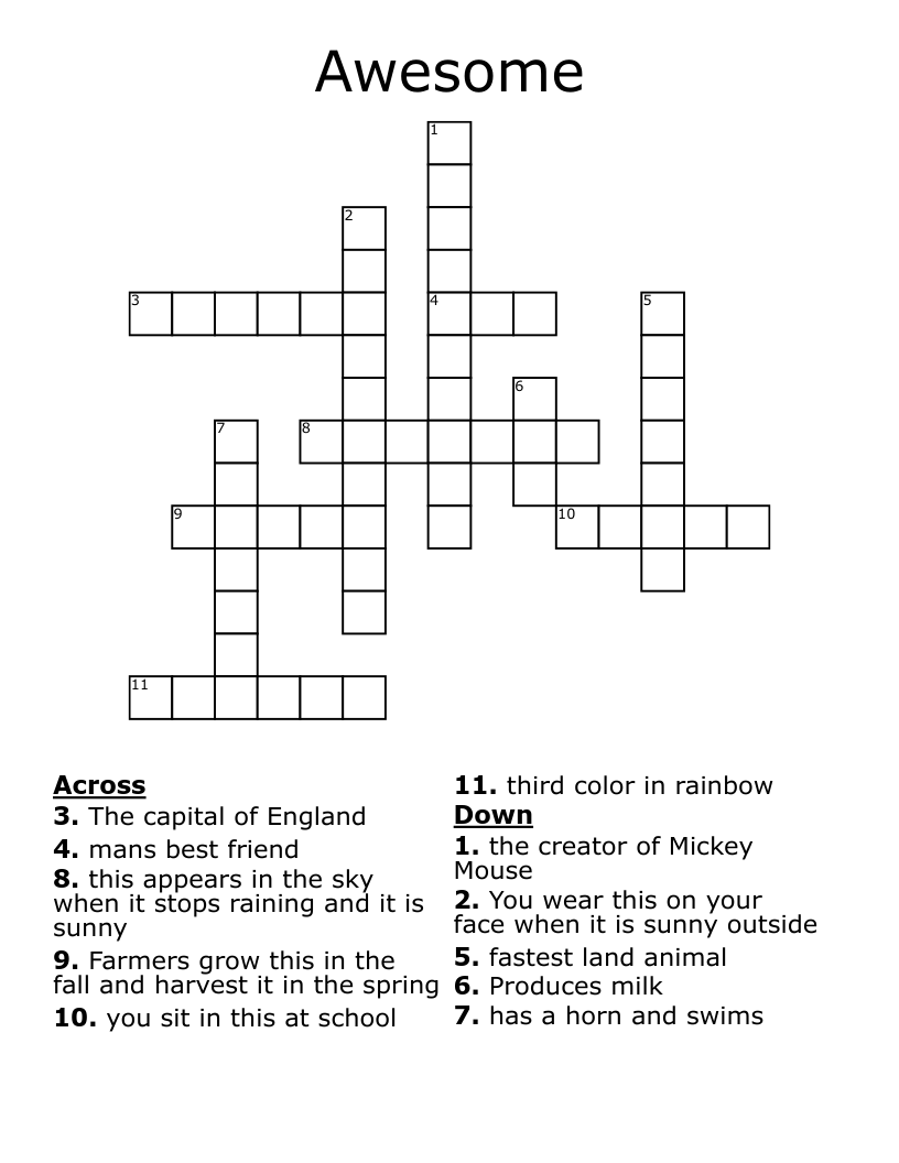 Awesome Crossword WordMint