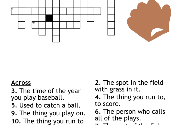 Easy Printable Baseball Crossword Puzzles