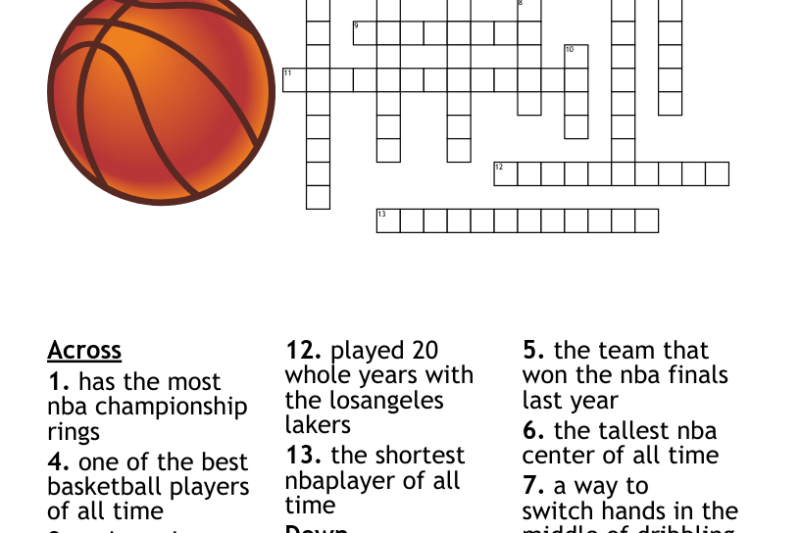 Basketball Crossword Puzzle Worksheet