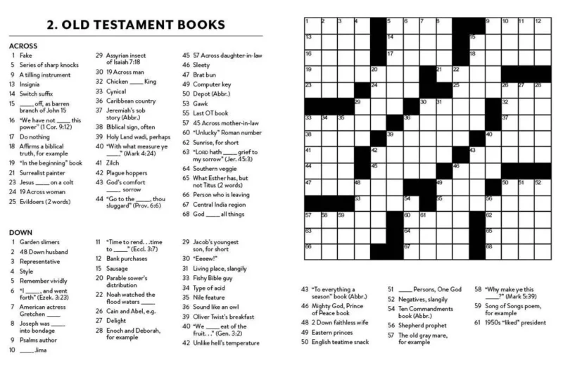 Large Print Bible Crossword Puzzles Printable