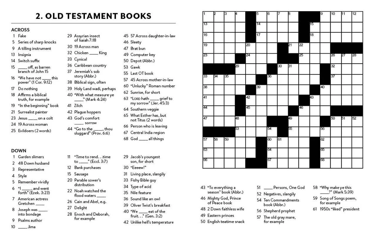 Bible Brain Puzzles Large Print Crosswords