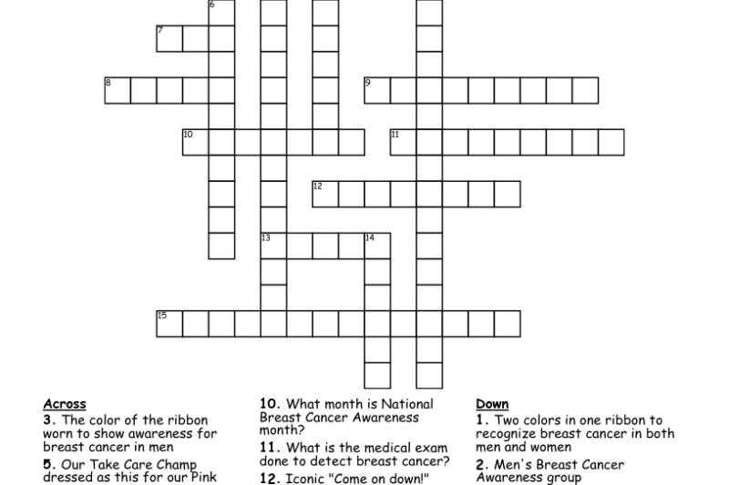 Printable Breast Cancer Crossword Puzzle
