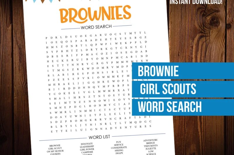 Girl Scout Crossword Puzzle Printable Brownies