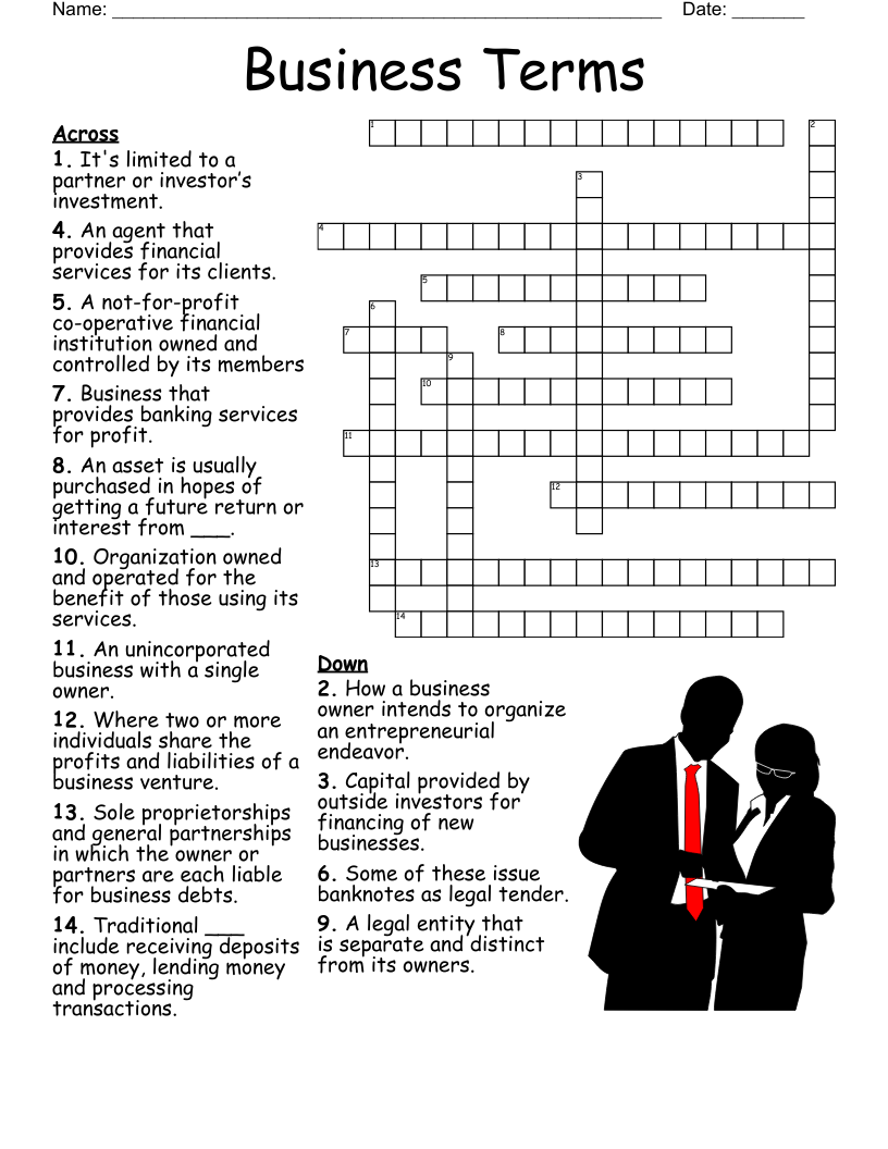 Business Organizations Crossword WordMint
