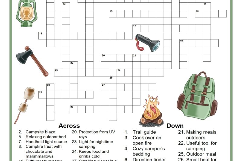 Camping Crossword Puzzle