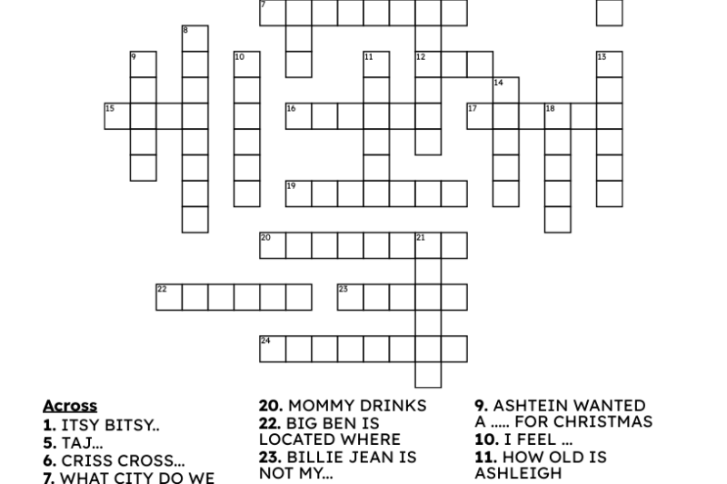 Gift Crossword Puzzle