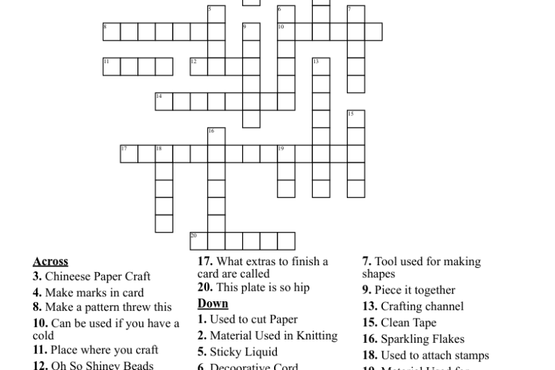 Craft Crossword Puzzle Clue