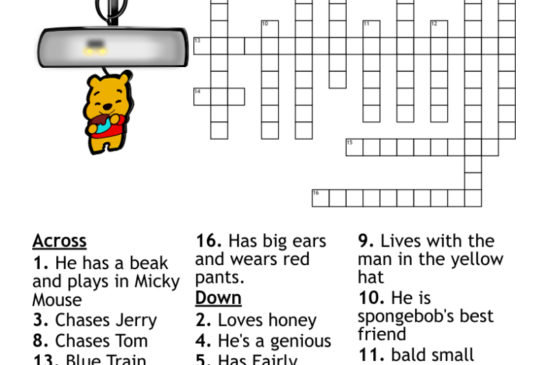 Cartoon Printable Crossword Puzzle