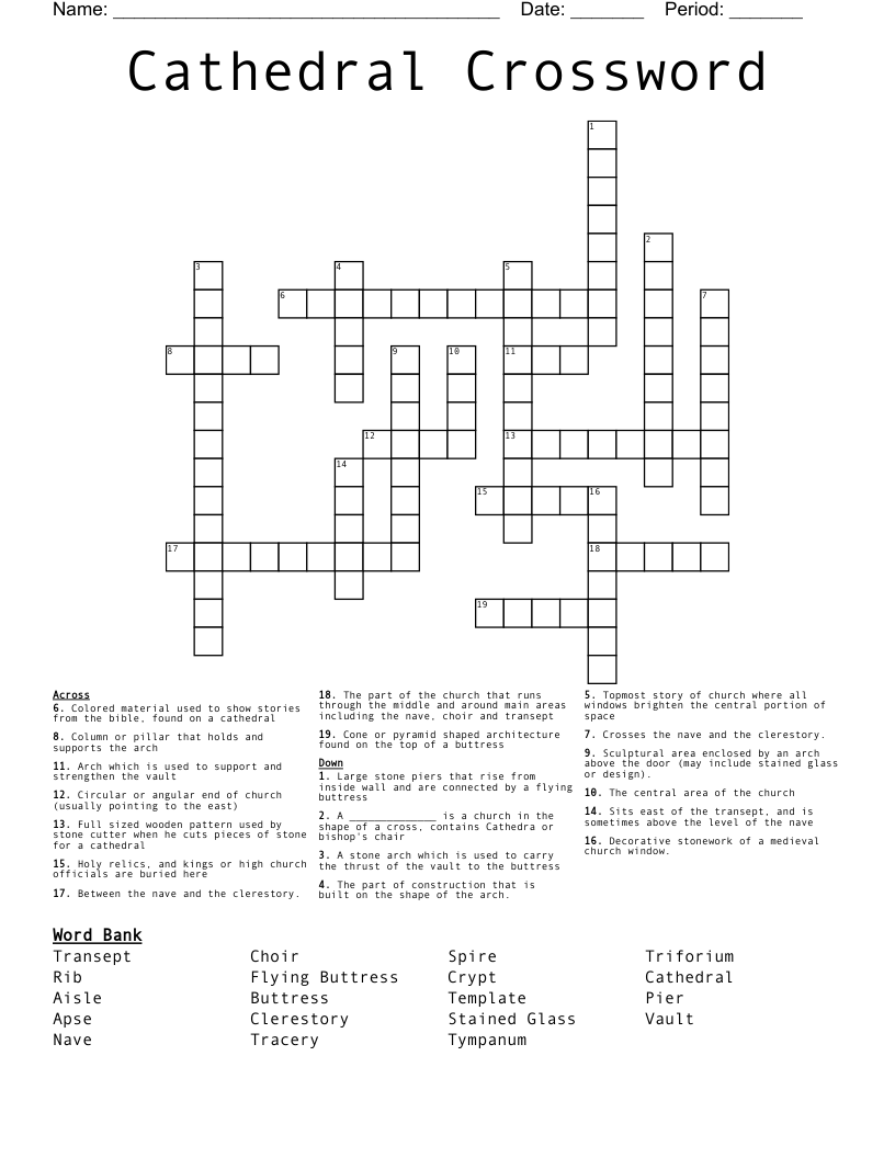 Cathedral Crossword WordMint