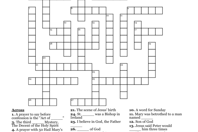 Catholic Crossword Puzzles