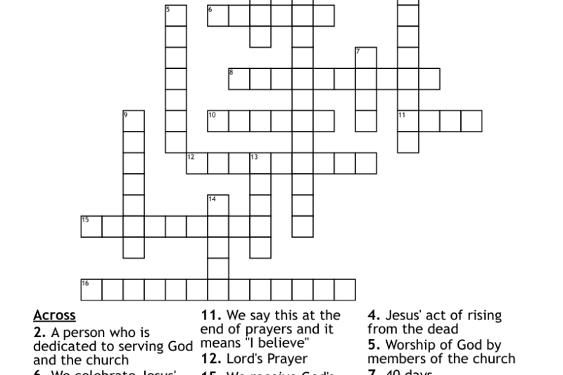 Ccd Printable Crossword Puzzles