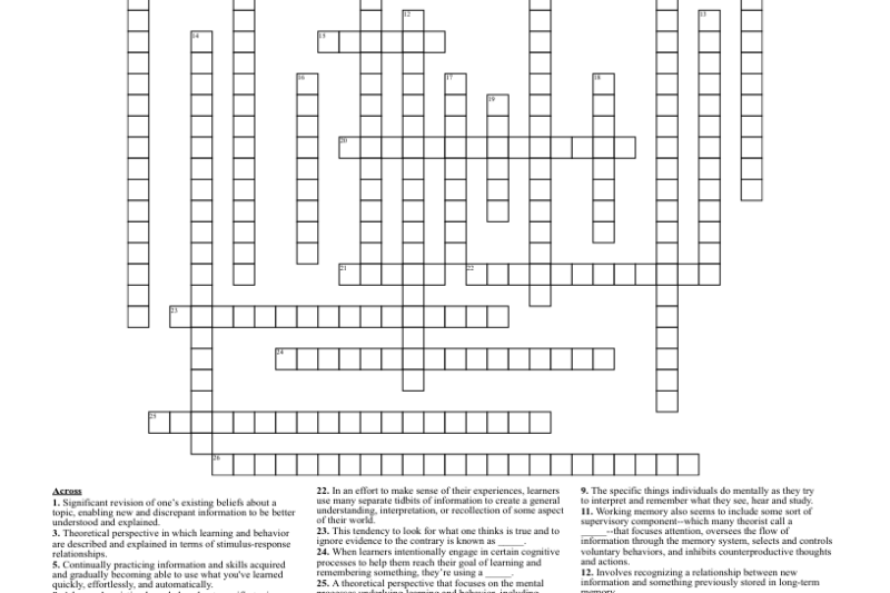 Reinforce Activity Worksheet Crossword Puzzle Answers