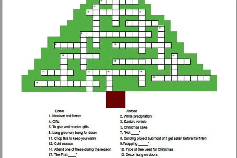 Christmas Tree Crossword Puzzle