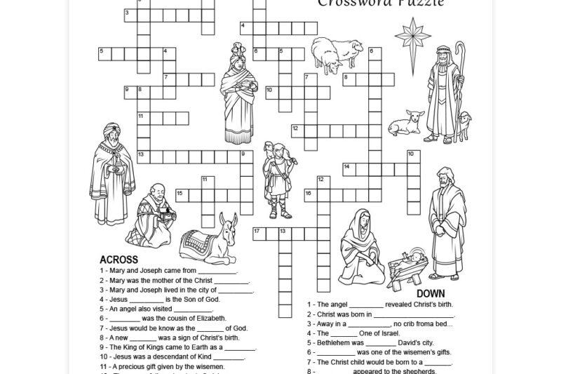 Christmas Crossword Puzzle For Adults Printable