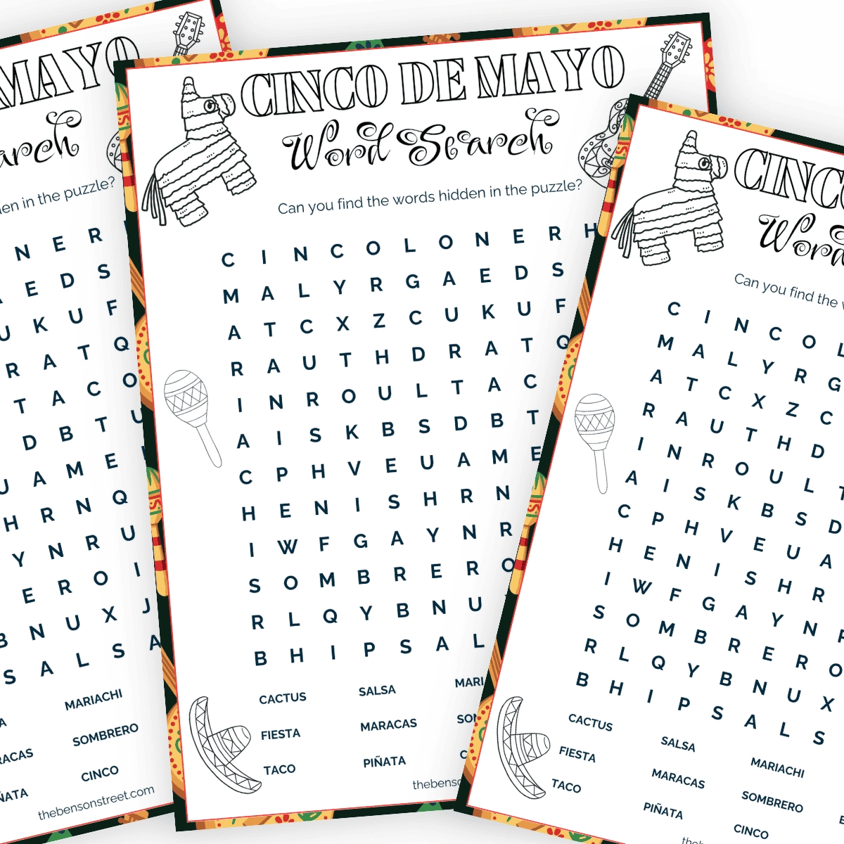 Cinco De Mayo Word Search Free Printable For Kids The Benson Street