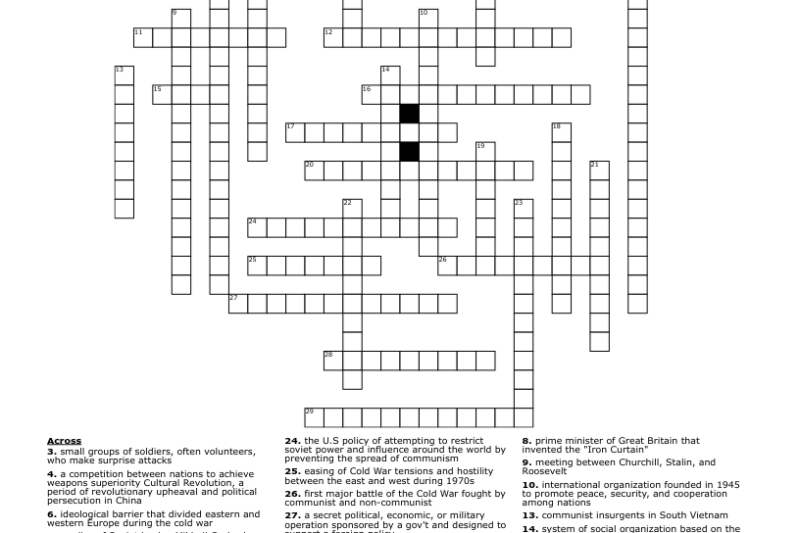 Crossword Puzzle Cold War