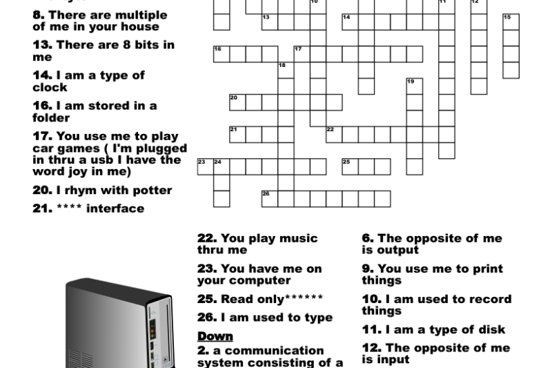 Computer Crossword Puzzles Printable