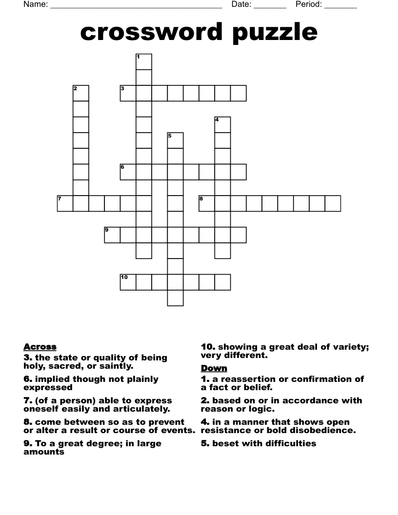 Crossword Puzzle WordMint