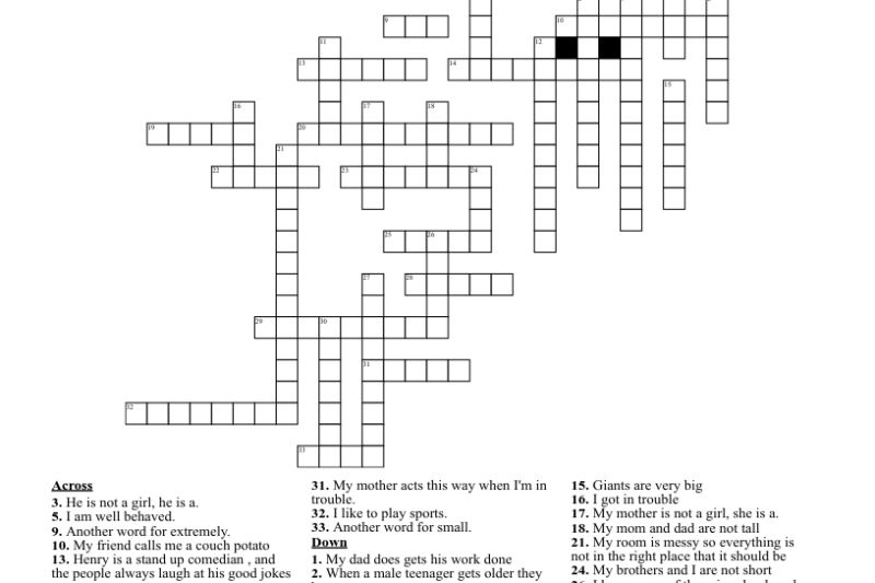 Crucigrama Complete The Crossword Puzzle