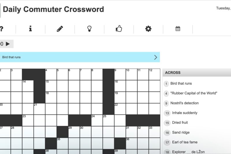 Commuter Crossword Puzzle