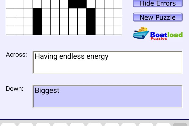 Boatload Crossword Puzzles Printable