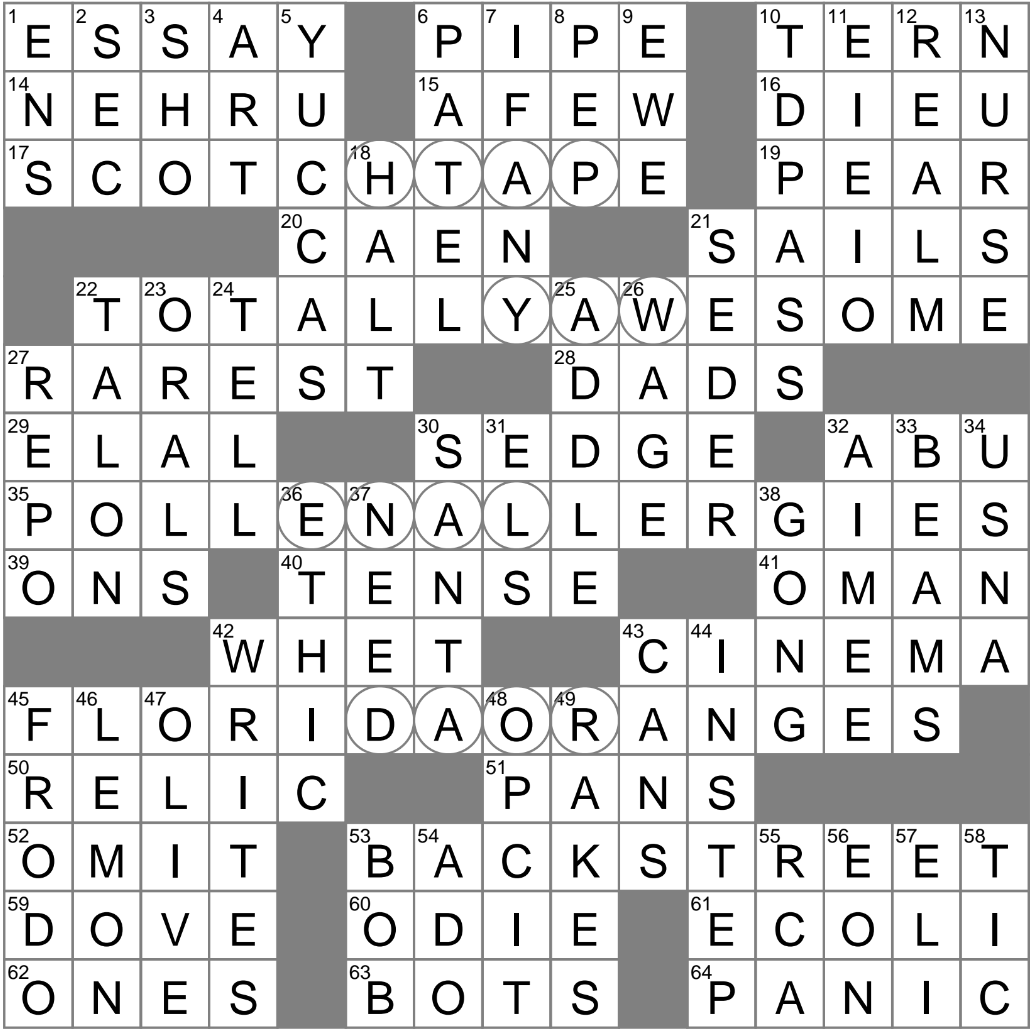 Desert Bloomers Crossword Clue Archives LAXCrossword