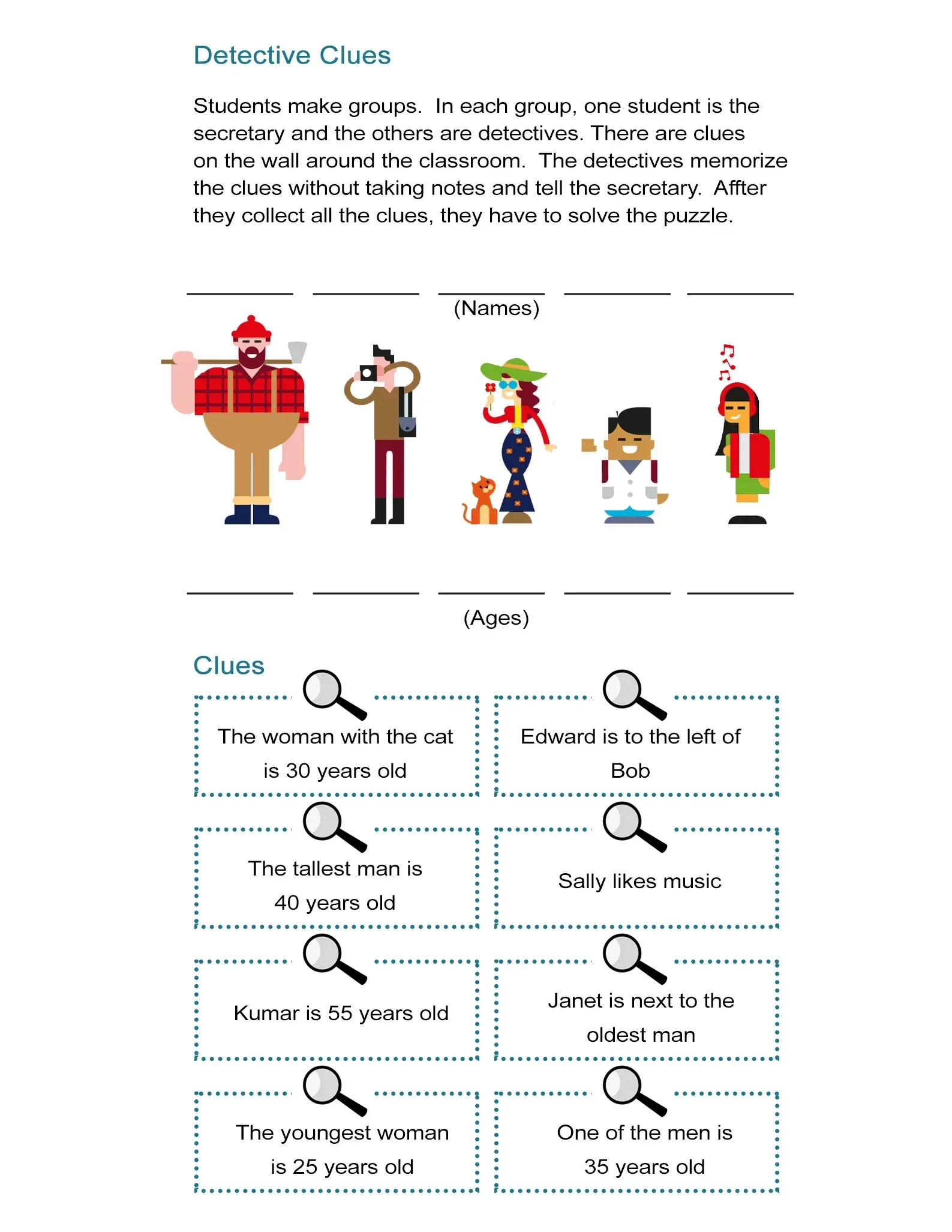 Mystery Puzzles Worksheets