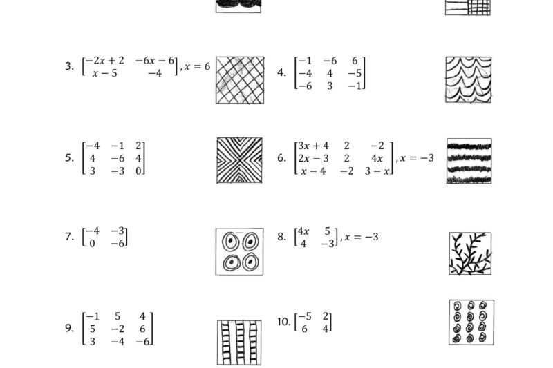 3×3 Determinants Puzzle Worksheet