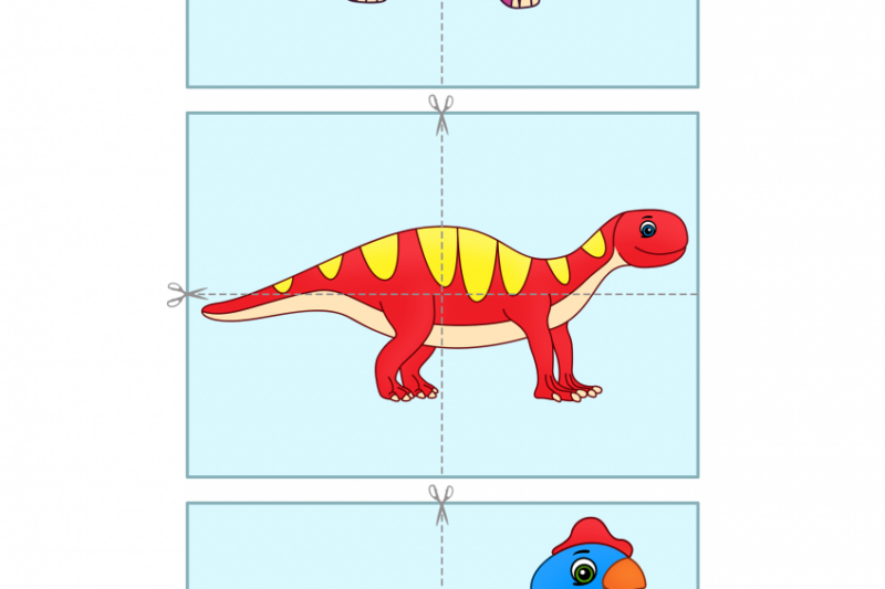 Preschool Worksheet Dino Puzzle