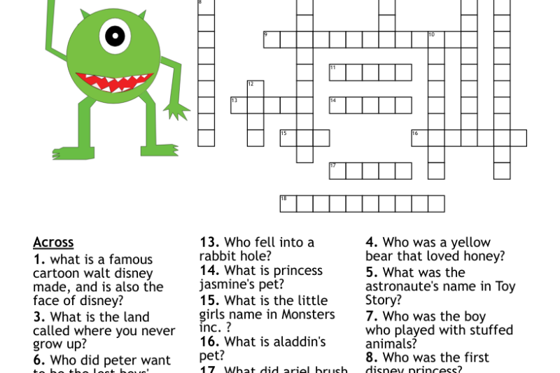 Disney Crossword Puzzles Online