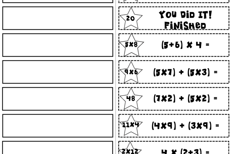 Distributive Property Puzzle Worksheet