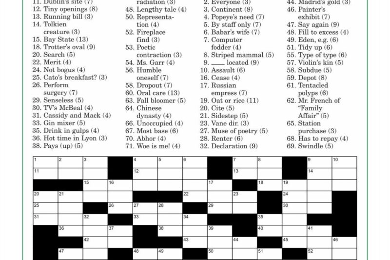 Double Trouble Crossword Puzzles Printable