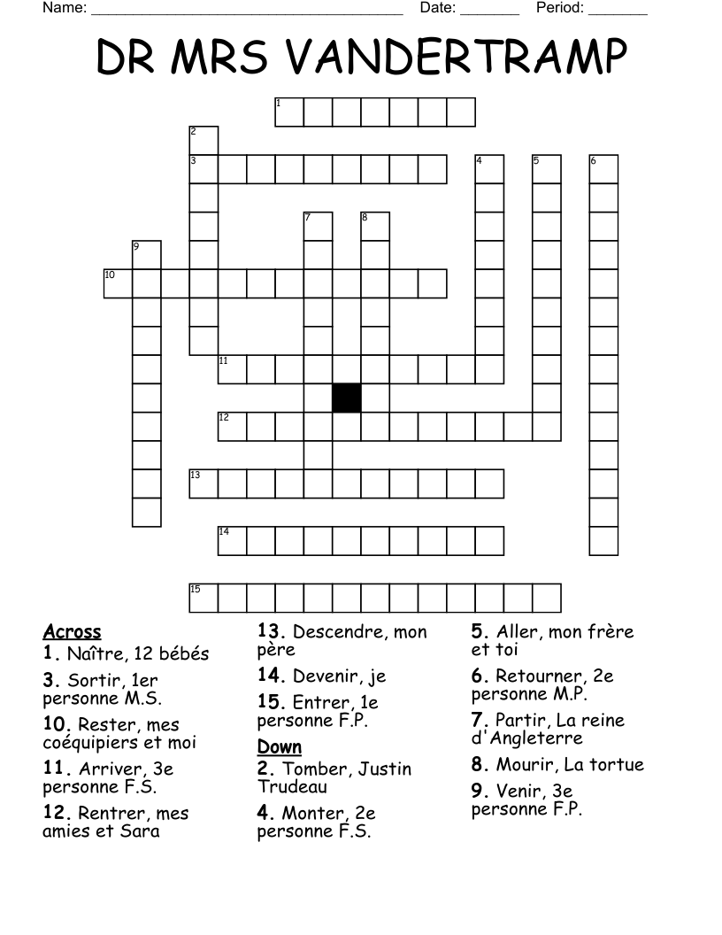 DR MRS VANDERTRAMP Crossword WordMint