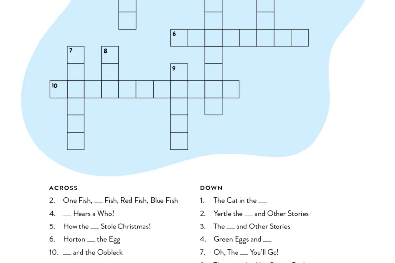 Free Printable Dr Seuss Crossword Puzzle