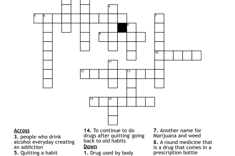 Printable Drug Crossword Puzzle