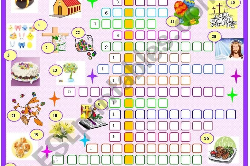 Crossword Puzzle Easter Worksheets