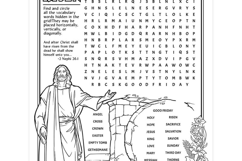 Christian Easter Crossword Puzzles Printable