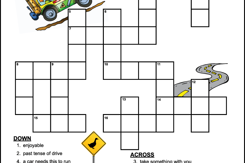 Printable Crossword Puzzles For Kid