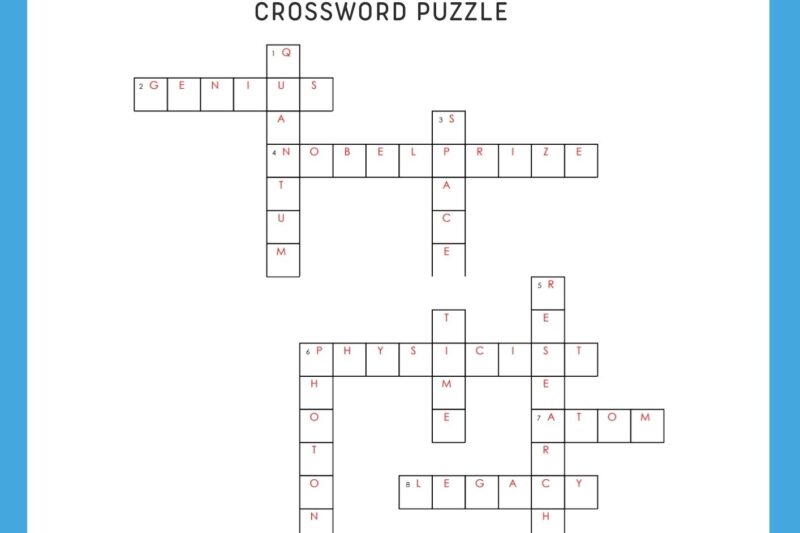M To Einstein Crossword Puzzle
