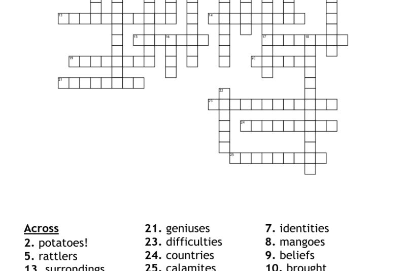 Empty Crossword Puzzle