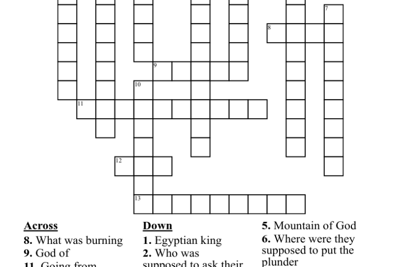 Exodus Hero Crossword Puzzle